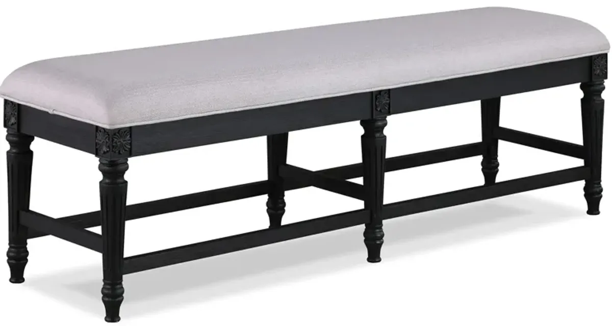 Kingsbury Bench in Charcoal Black by Crown Mark