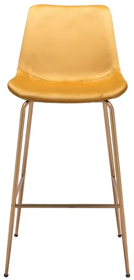 Tony Bar Stool in Yellow, Gold by Zuo Modern