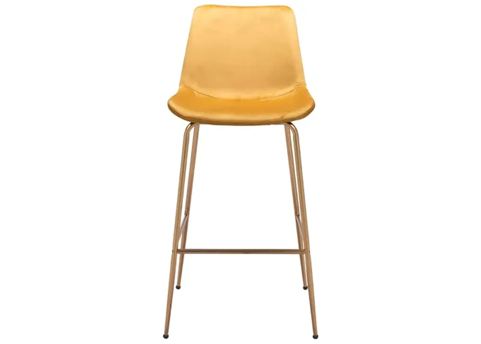 Tony Bar Stool in Yellow, Gold by Zuo Modern