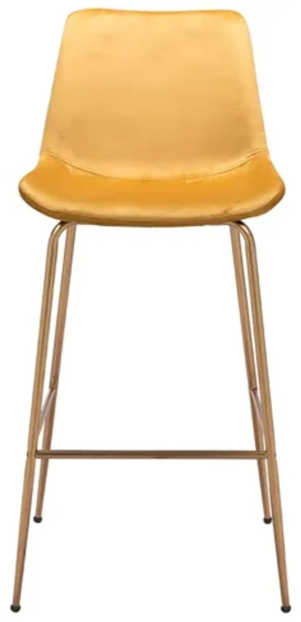 Tony Bar Stool in Yellow, Gold by Zuo Modern