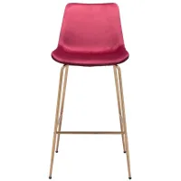 Tony Bar Stool in Red, Gold by Zuo Modern