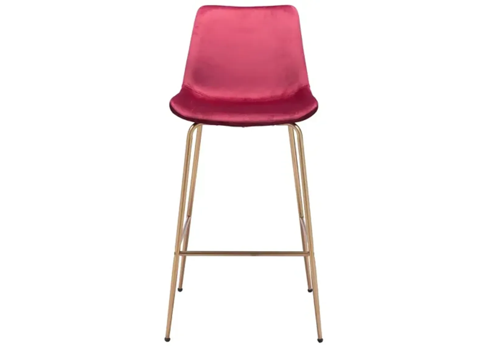 Tony Bar Stool in Red, Gold by Zuo Modern