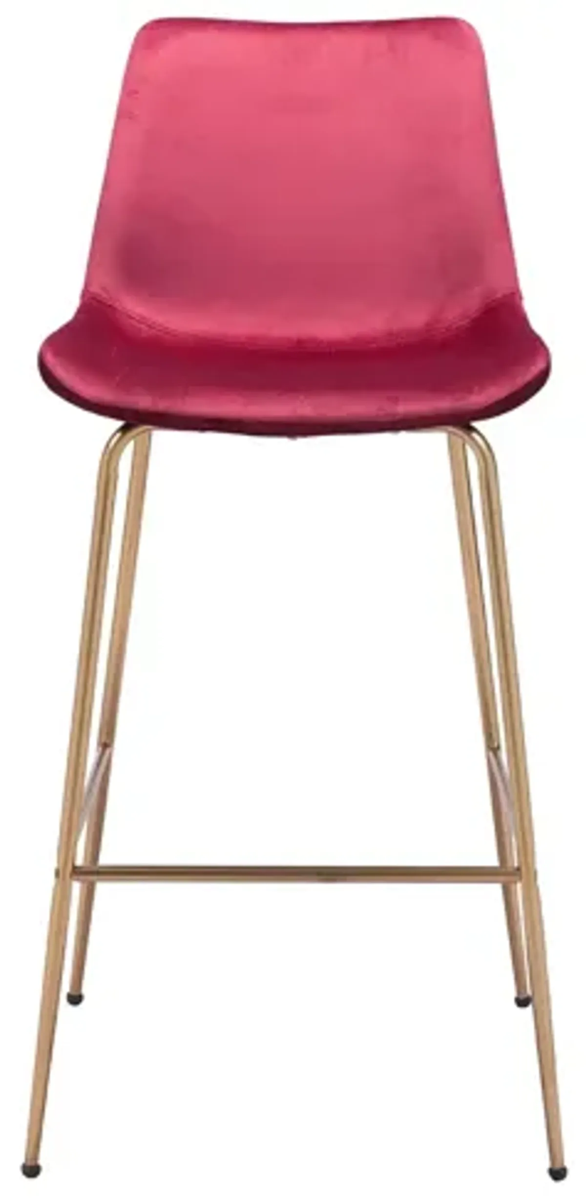 Tony Bar Stool in Red, Gold by Zuo Modern