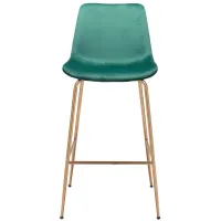 Tony Bar Stool in Green, Gold by Zuo Modern