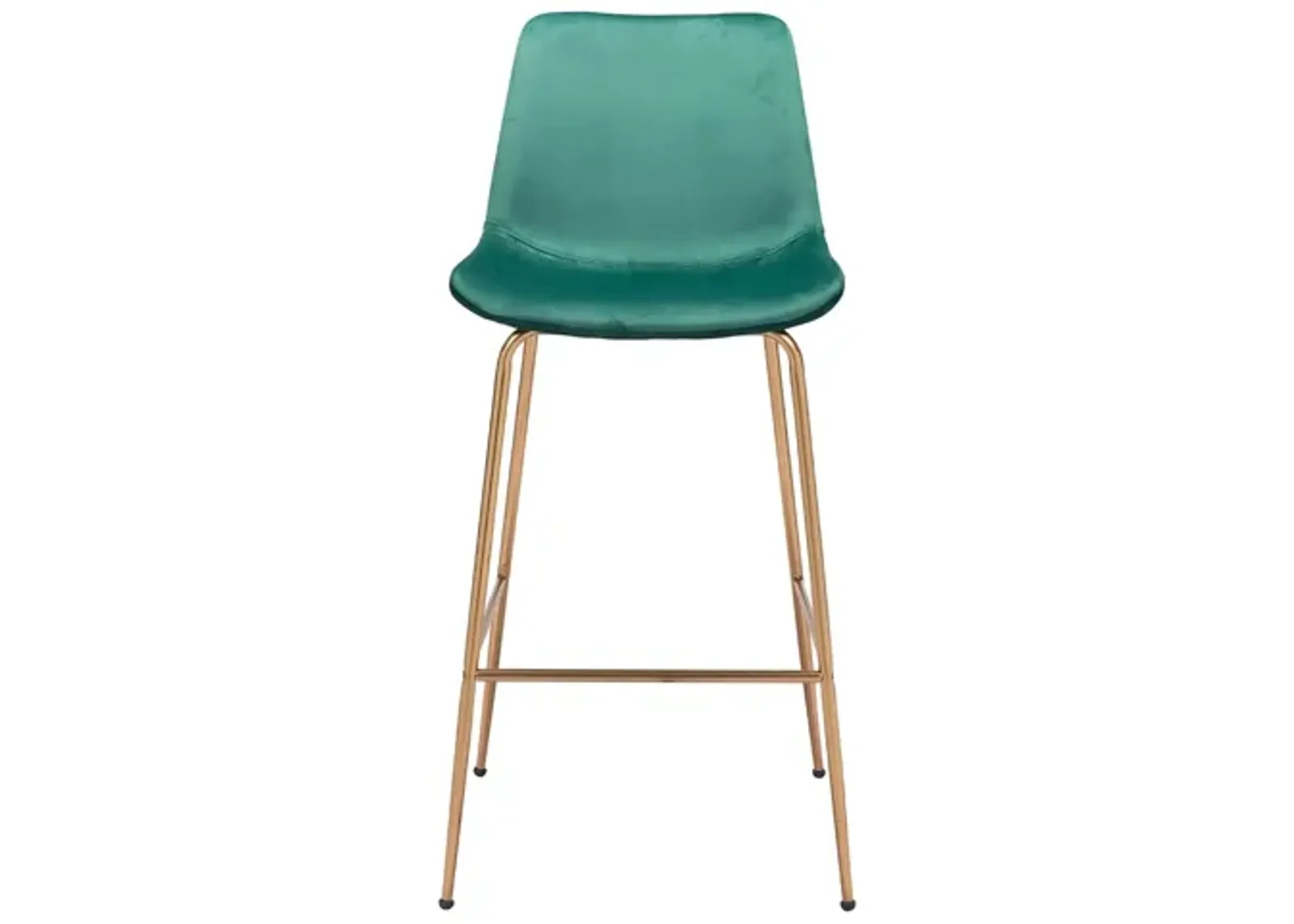 Tony Bar Stool in Green, Gold by Zuo Modern