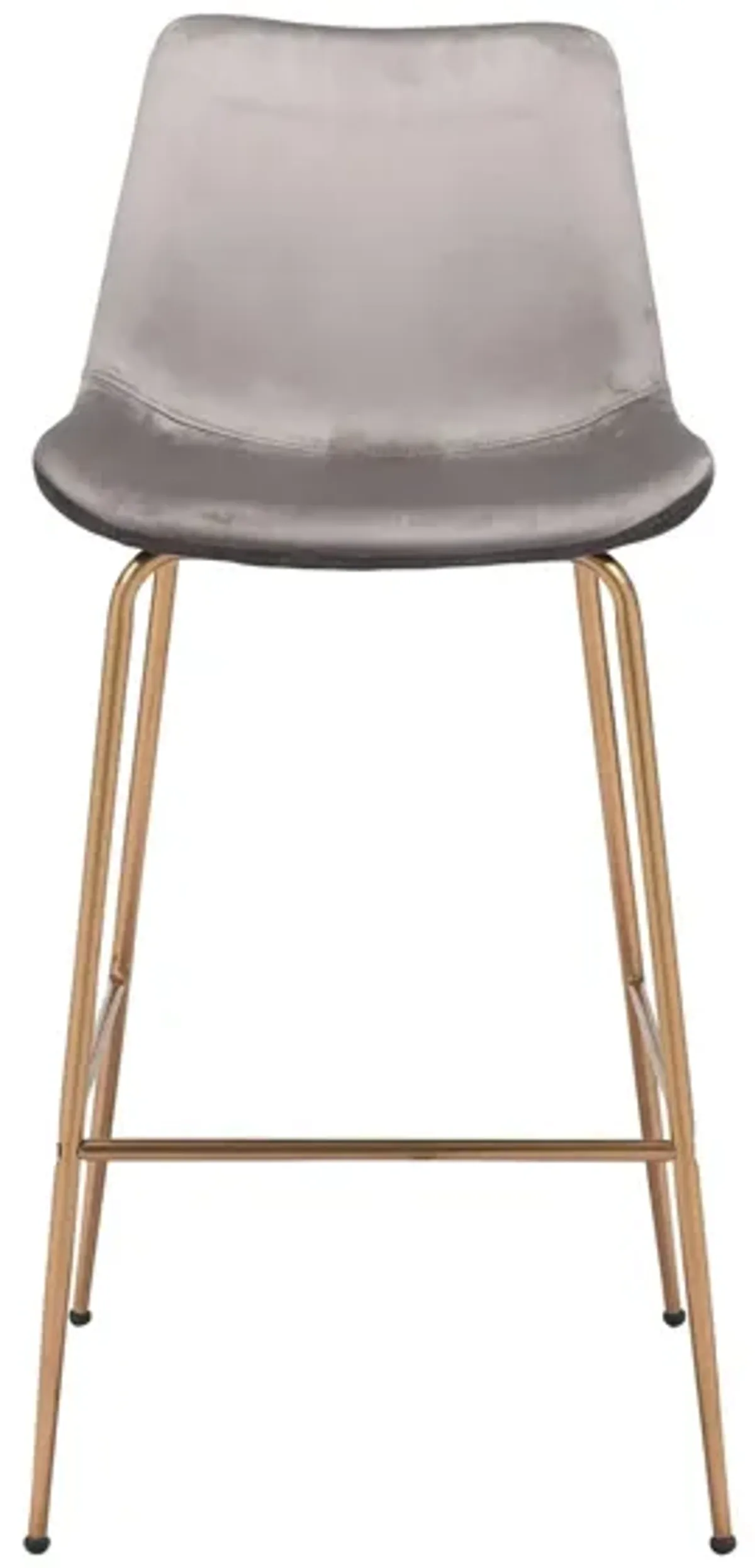 Tony Bar Stool in Gray, Gold by Zuo Modern