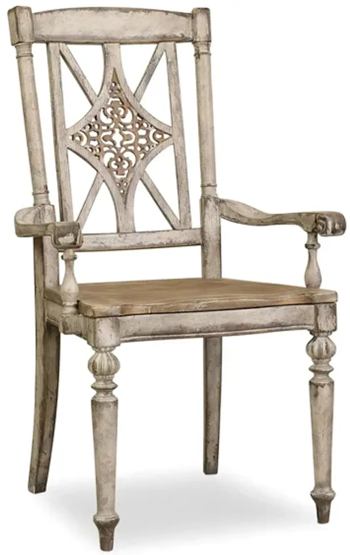 Chatelet Fretback Arm Chair - Set of 2 in Brown, White by Hooker Furniture