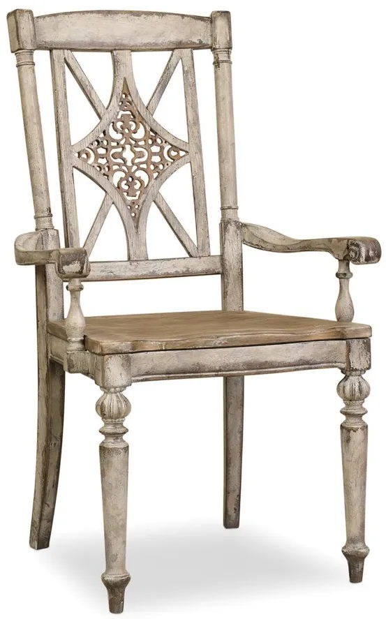 Chatelet Fretback Arm Chair - Set of 2 in Brown, White by Hooker Furniture