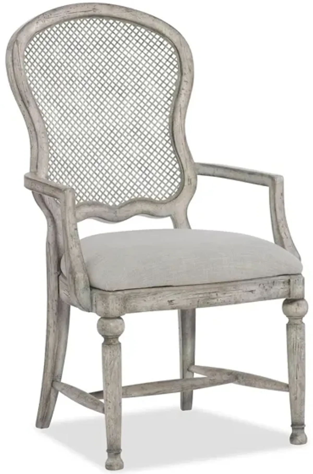 Boheme Gaston Metal Back Arm Chair - Set of 2 in White, Cream, Beige by Hooker Furniture