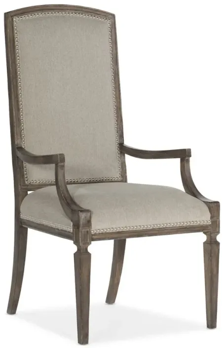 Woodlands Arched Upholstered Arm Chair - Set of 2 in Brown by Hooker Furniture