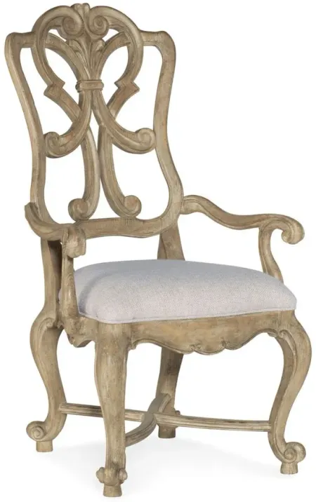 Castella Wood Back Arm Chair - Set of 2 in Antique Slate by Hooker Furniture