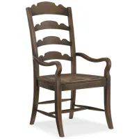 Hill Country Twin Sisters Ladderback Arm Chair - Set of 2 in Brown by Hooker Furniture