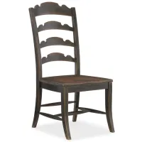 Hill Country Twin Sisters Ladderback Side Chair - Set of 2 in Black by Hooker Furniture
