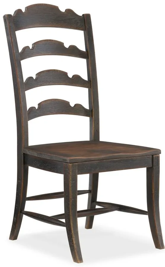 Hill Country Twin Sisters Ladderback Side Chair - Set of 2 in Black by Hooker Furniture