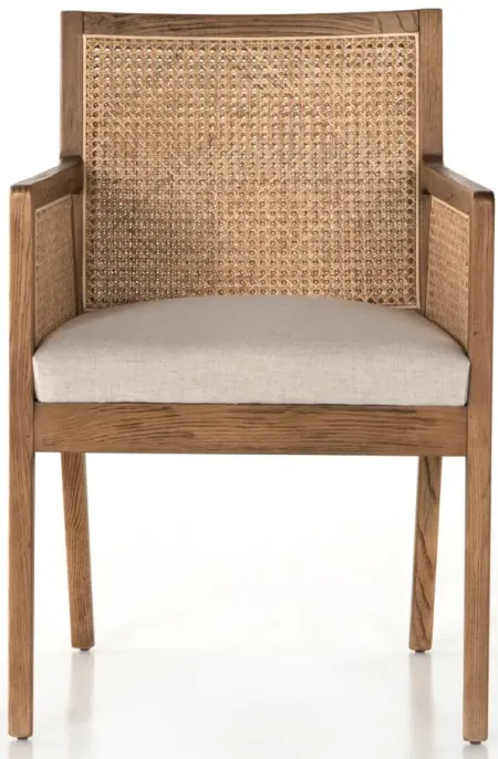 Parallel Dining Armchair in Savile Flax-Toasted Nettlewood-Natural Cane by Four Hands