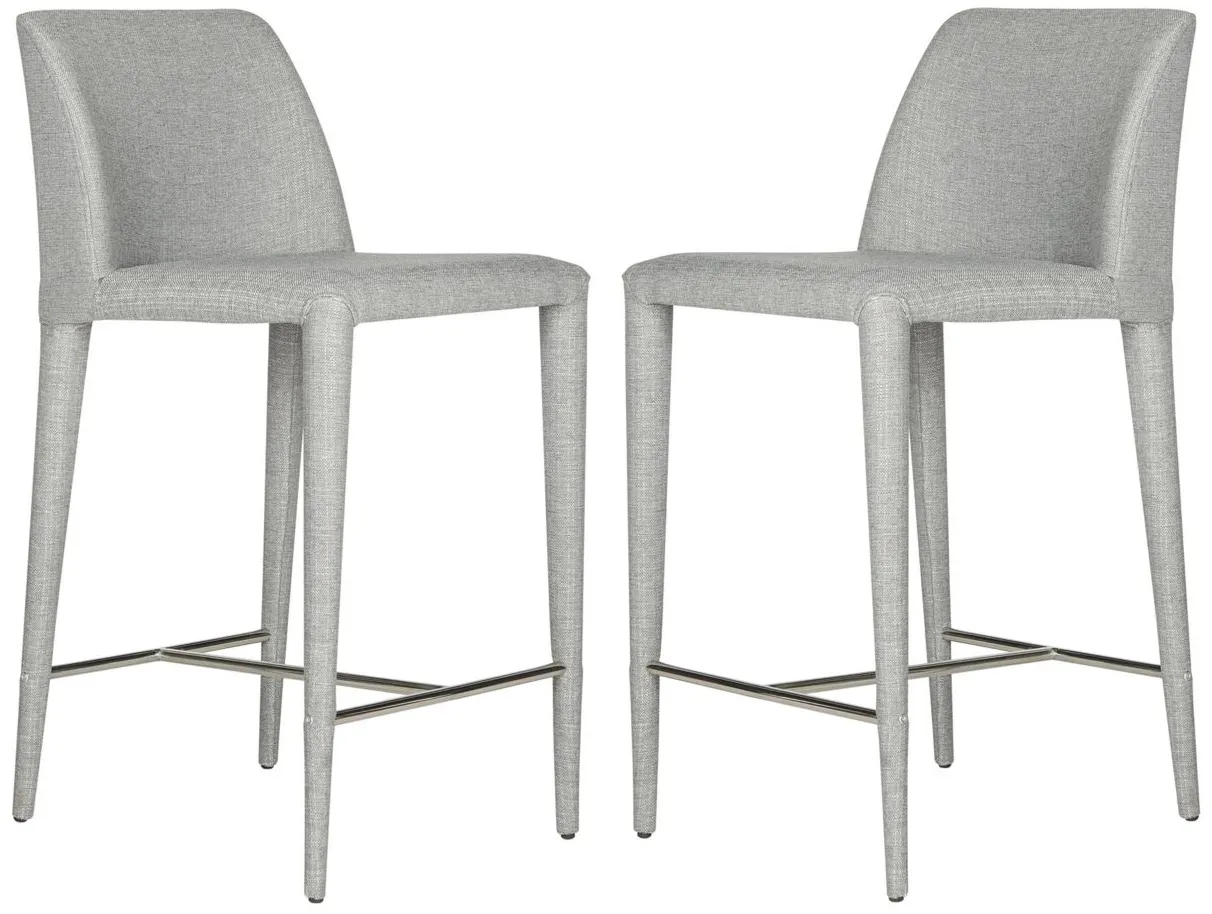 Ida Counter Stool - Set of 2 in Gray by Safavieh