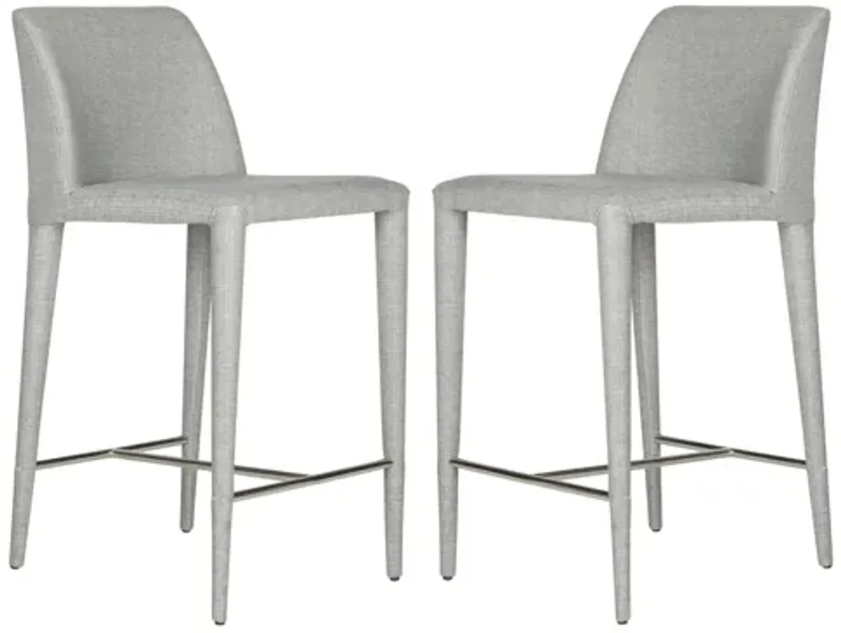 Ida Counter Stool - Set of 2 in Gray by Safavieh