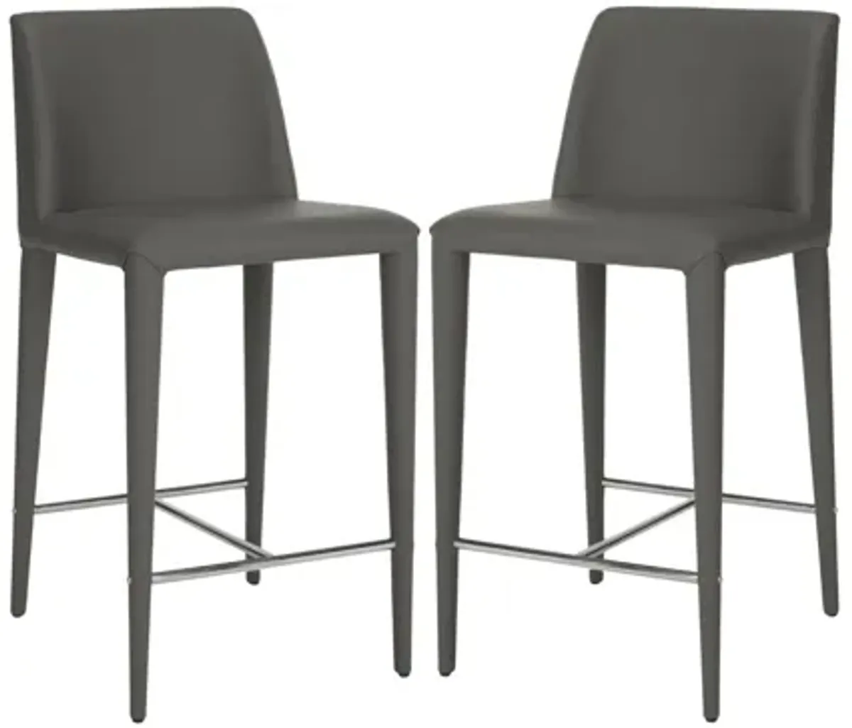 Ida Counter Stool - Set of 2 in Gray by Safavieh