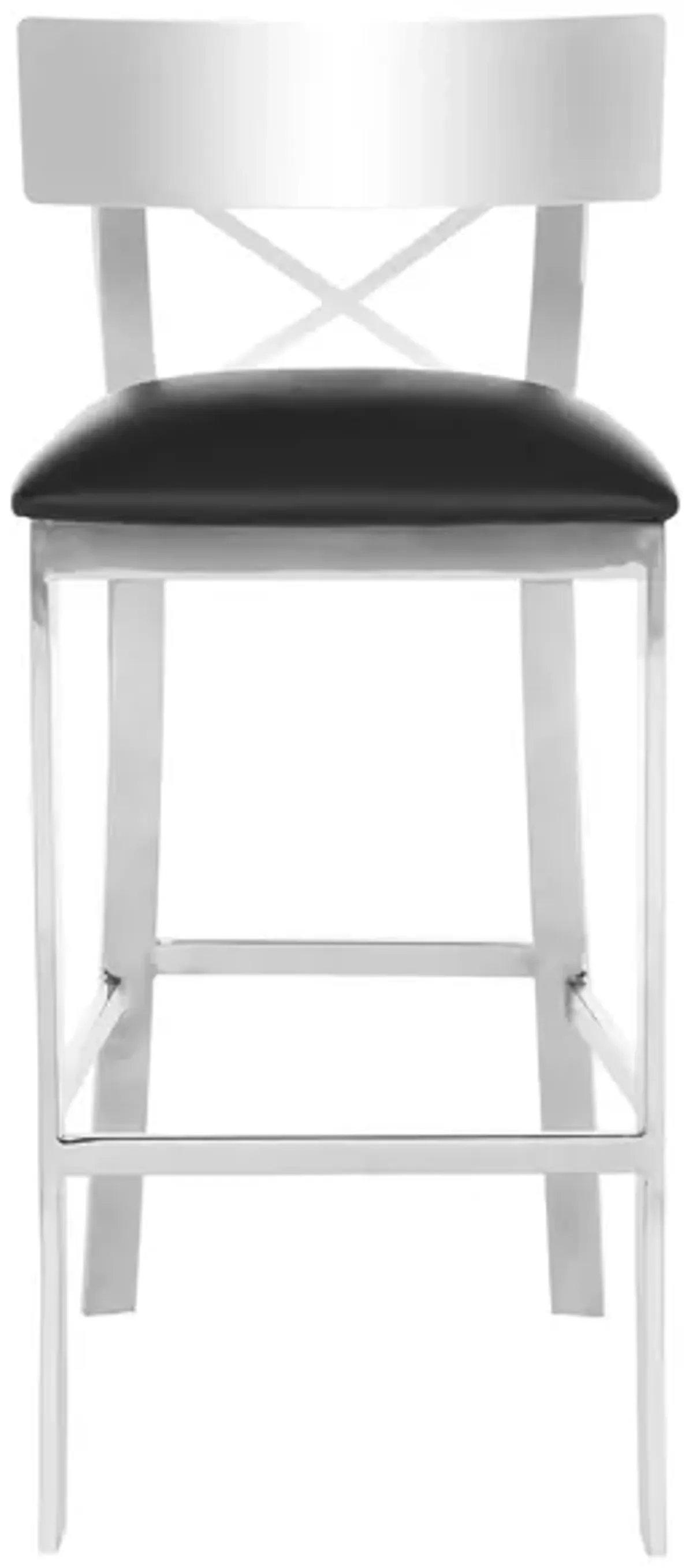 Denis Cross-Back Bar Stool in Black by Safavieh