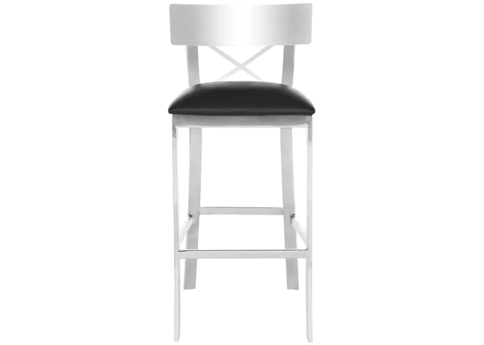 Denis Cross-Back Bar Stool in Black by Safavieh