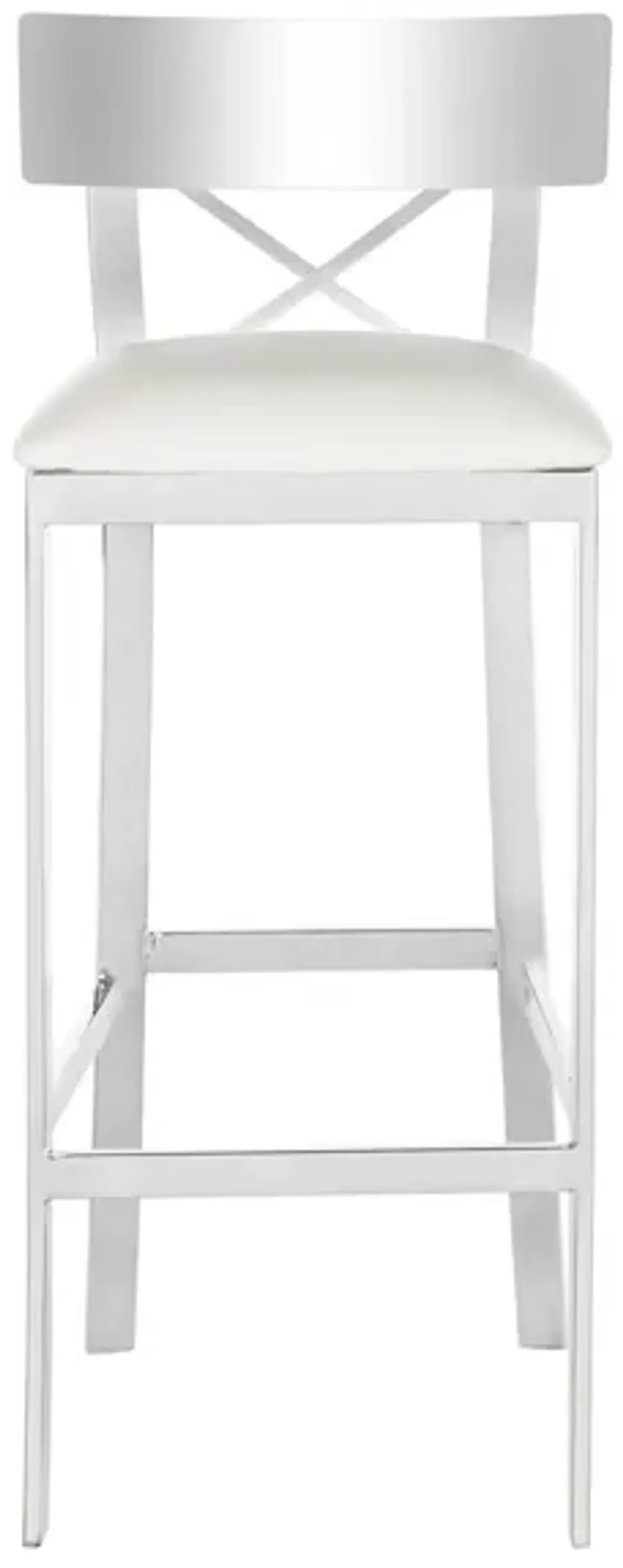 Denis Cross-Back Bar Stool in White by Safavieh