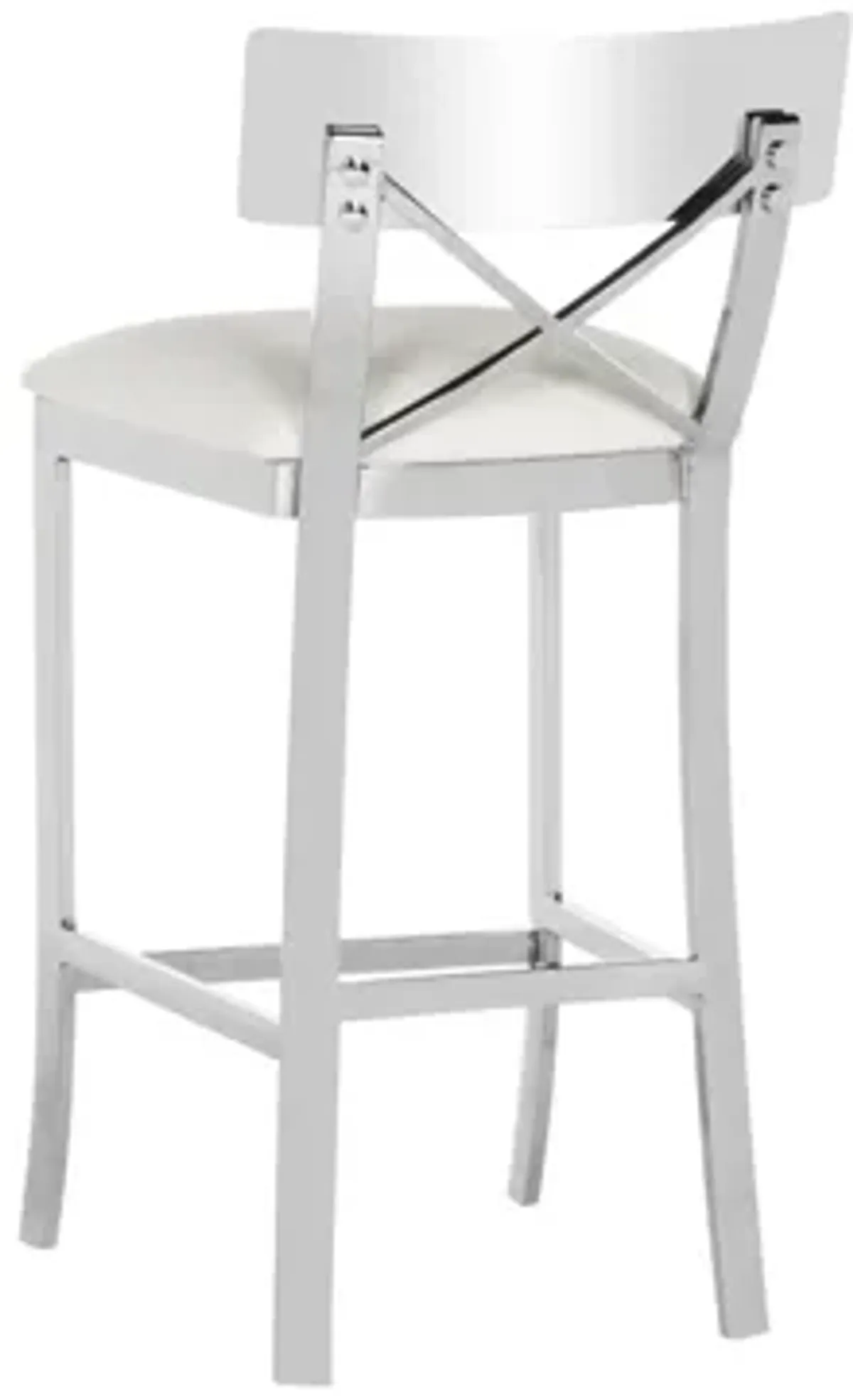 Denis Cross-Back Counter Stool in White by Safavieh