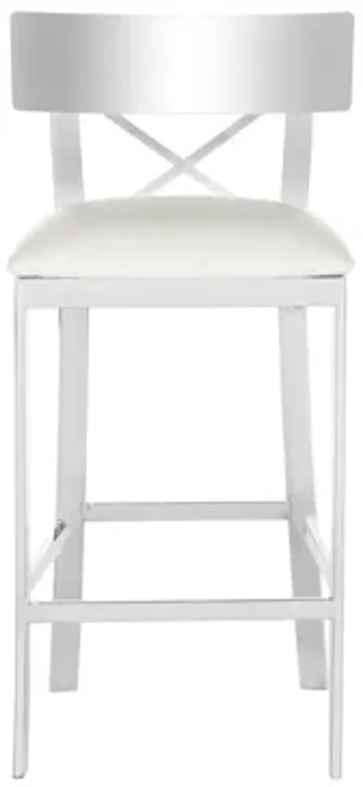 Denis Cross-Back Counter Stool in White by Safavieh