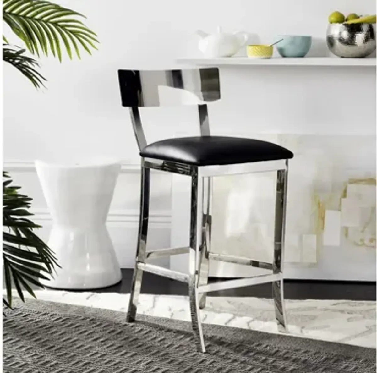 Melinda Counter Stool in Black by Safavieh