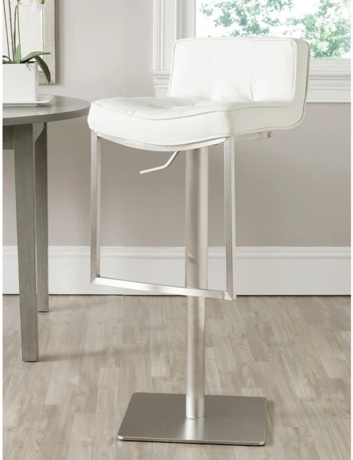 Ciera Swivel Bar Stool in White by Safavieh