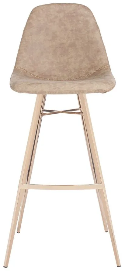 Alaia Bar Stool in Brown by Safavieh