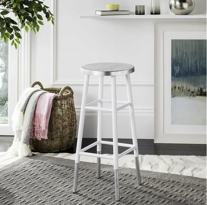 Benita Bar Stool in White by Safavieh