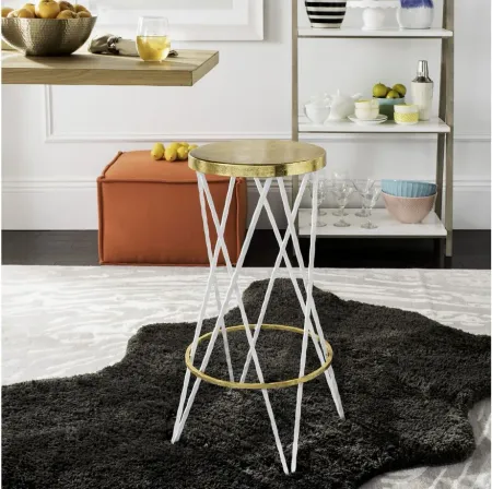 Jace Bar Stool in White by Safavieh