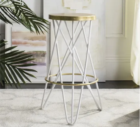 Collin Bar Stool in White by Safavieh
