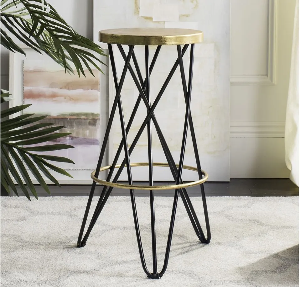 Collin Bar Stool in Black by Safavieh