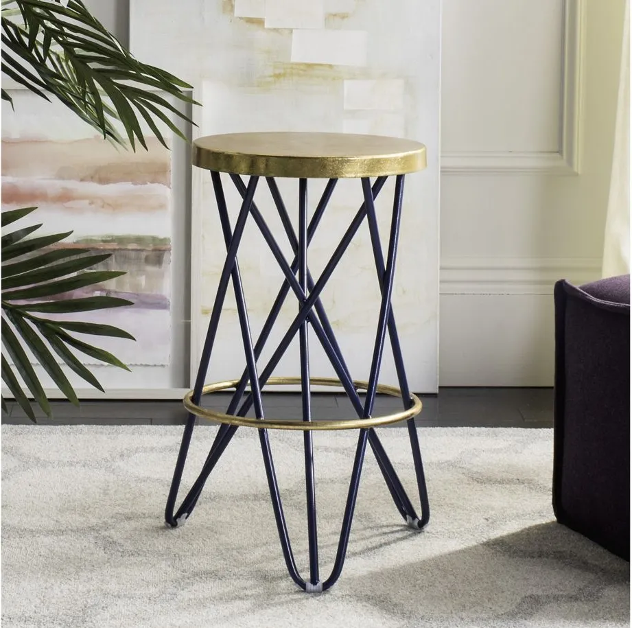 Collin Counter Stool in Navy by Safavieh