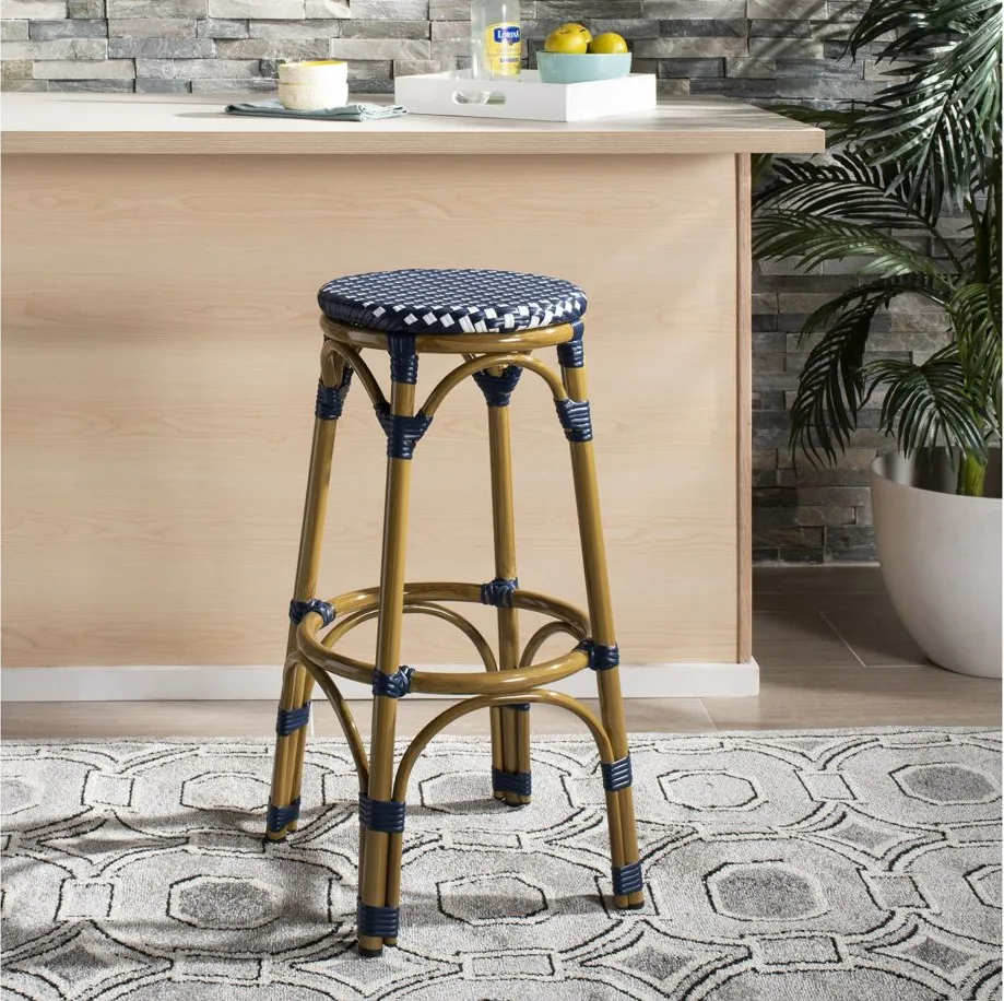 Kipnuk Bar Stool in Navy by Safavieh