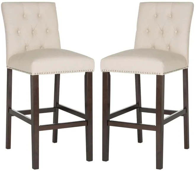 Jones Bar Stool - Set of 2 in Beige by Safavieh