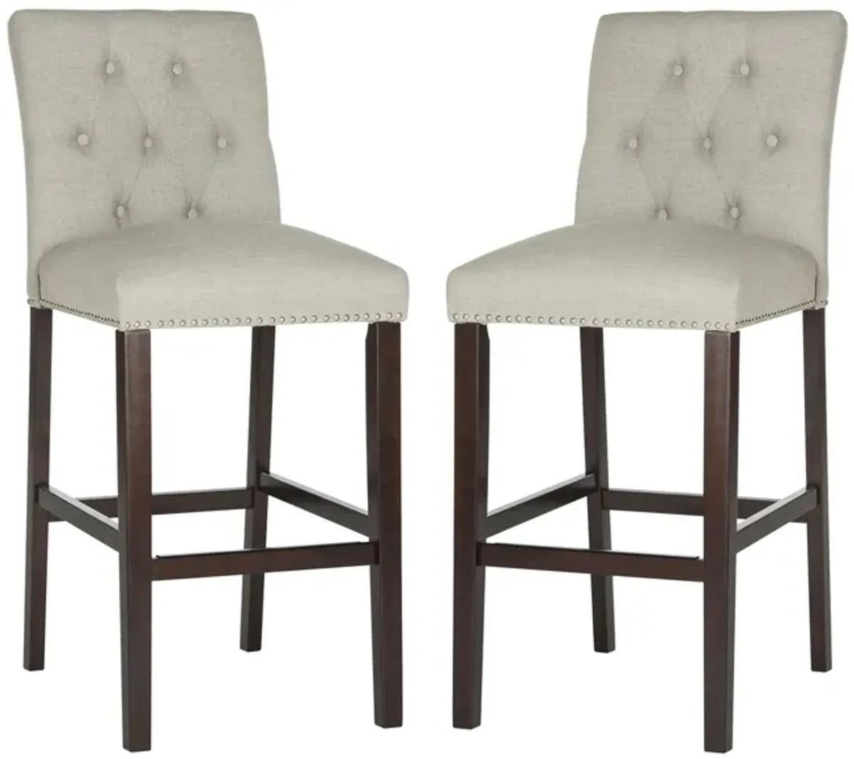 Jones Bar Stool - Set of 2 in Light Gray by Safavieh