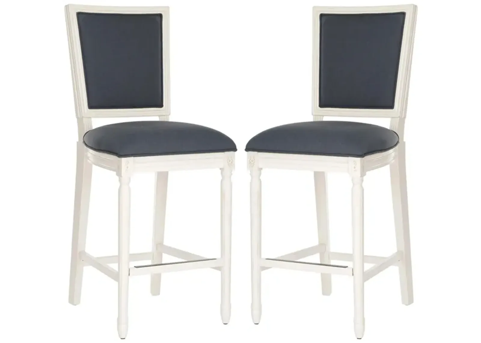 Buchanan Rectangular Bar Stool - Set of 2 in Navy by Safavieh