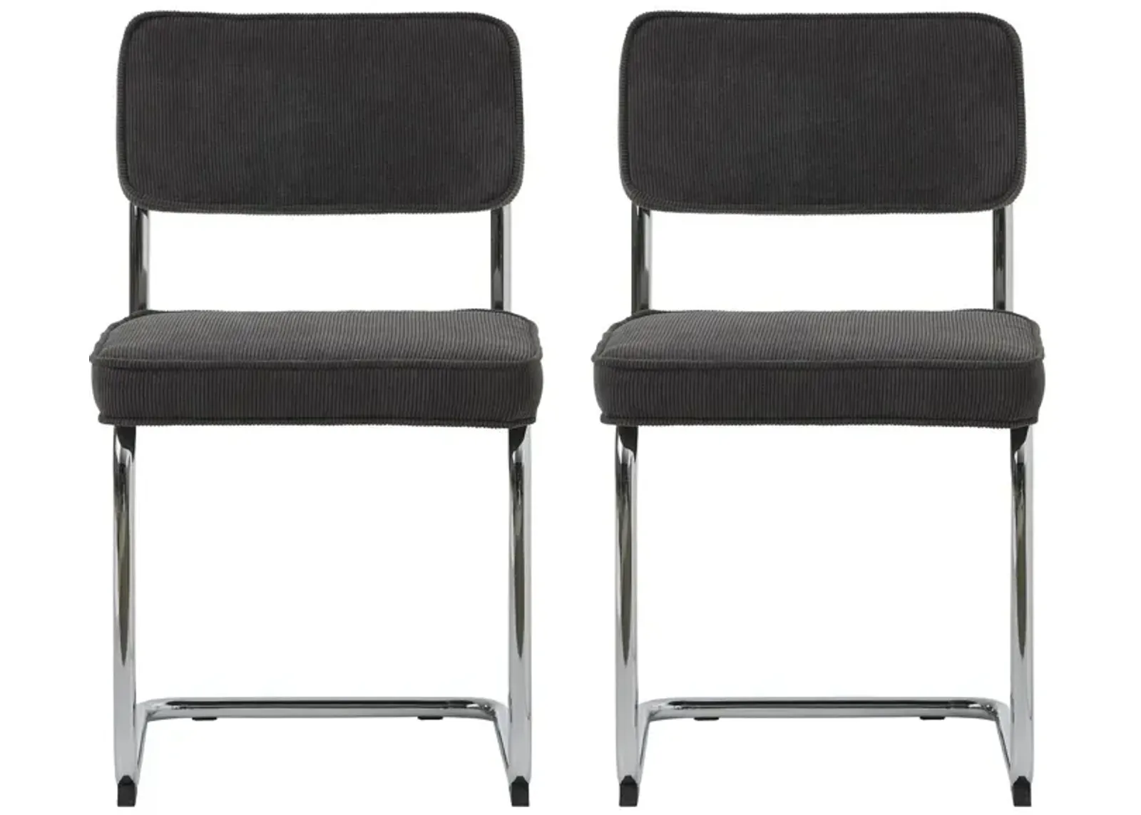 Rupert Dining Chairs- Set of 2 in Gray Corduroy by Unique Furniture