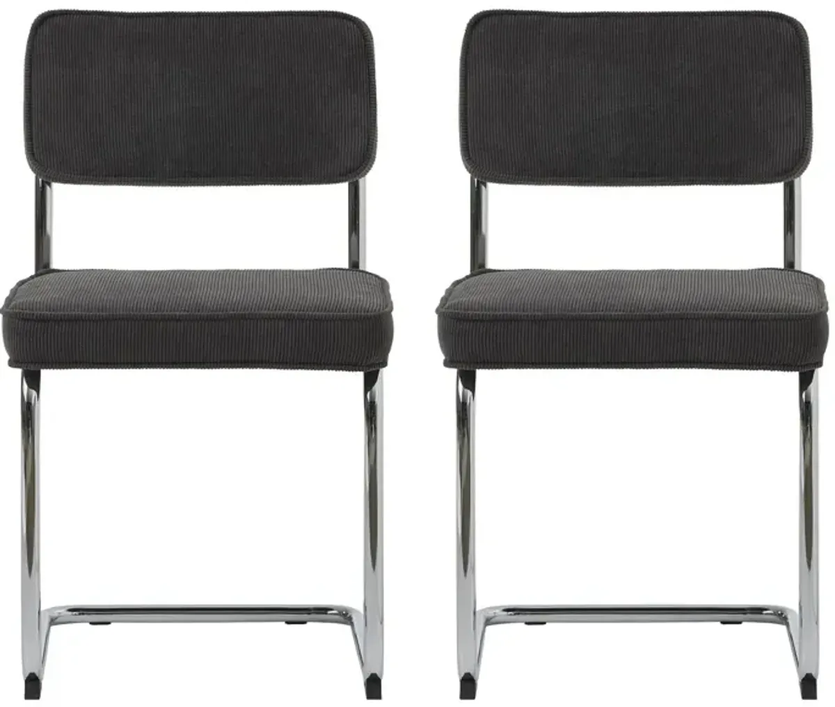 Rupert Dining Chairs- Set of 2 in Gray Corduroy by Unique Furniture