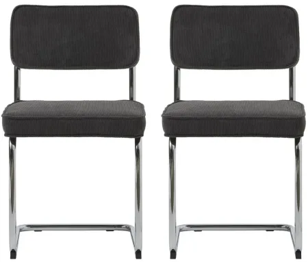 Rupert Dining Chairs- Set of 2 in Gray Corduroy by Unique Furniture