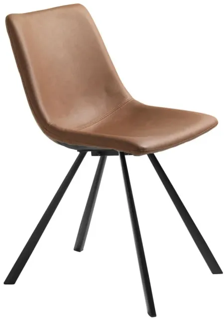 Yukon Dining Chairs- Set of 2 in Tanned Leather by Unique Furniture