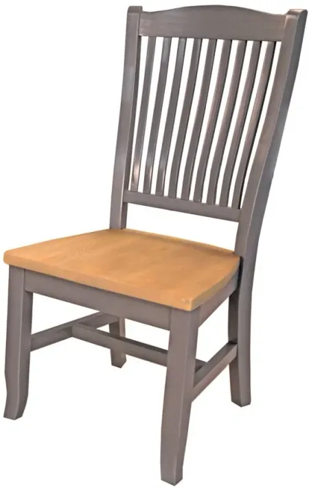 Port Townsend Slatback Dining Chair - Set of 2 in Gull Gray-Seaside Pine by A-America