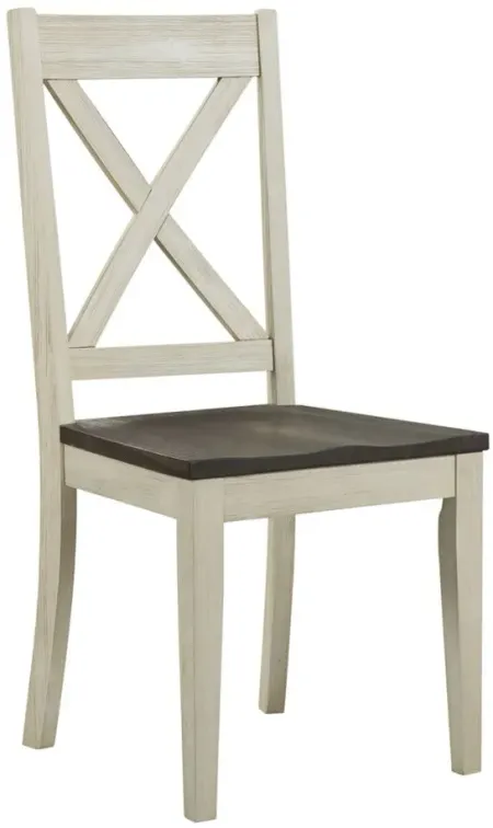 Huron X-Back Dining Chair - Set of 2 in Chalk-Cocoa Bean by A-America