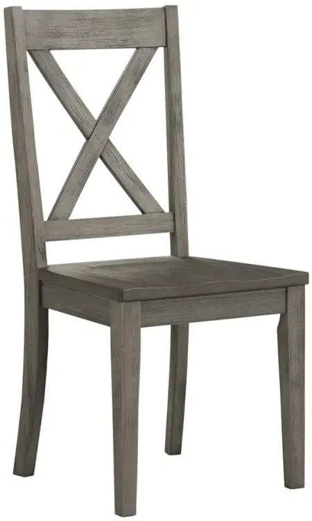 Huron X-Back Dining Chair - Set of 2 in Distressed Gray by A-America