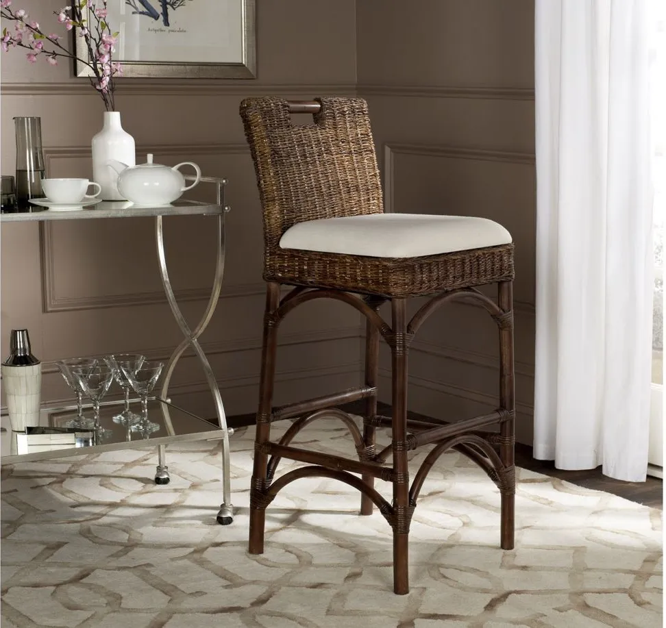 Samaria Bar Stool in Brown by Safavieh