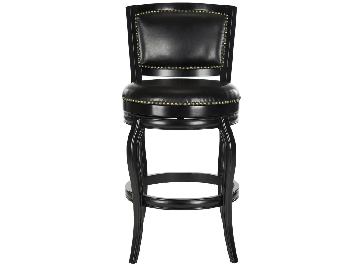 Sharon Swivel Bar Stool in Black by Safavieh