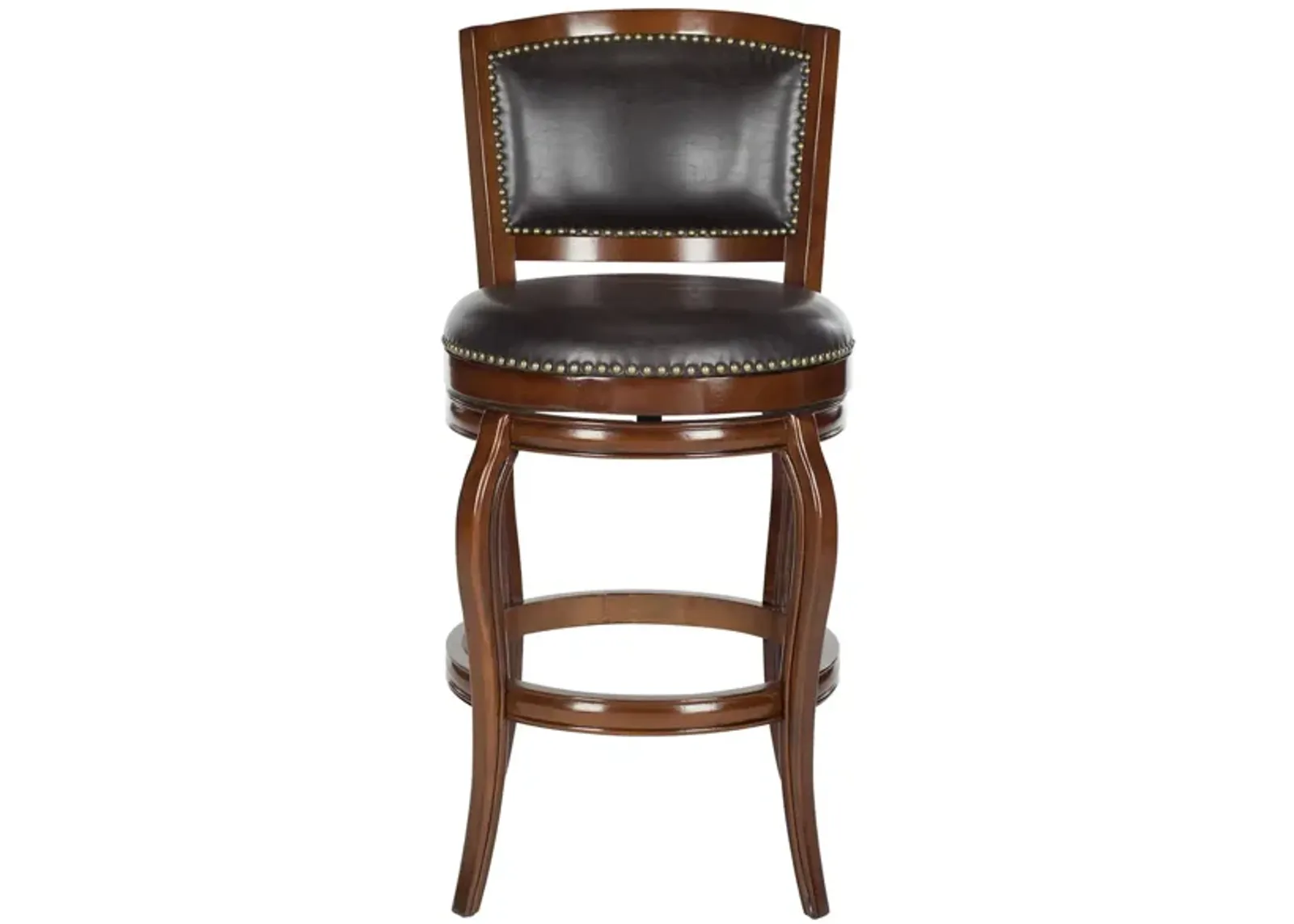 Sharon Swivel Bar Stool in Walnut by Safavieh