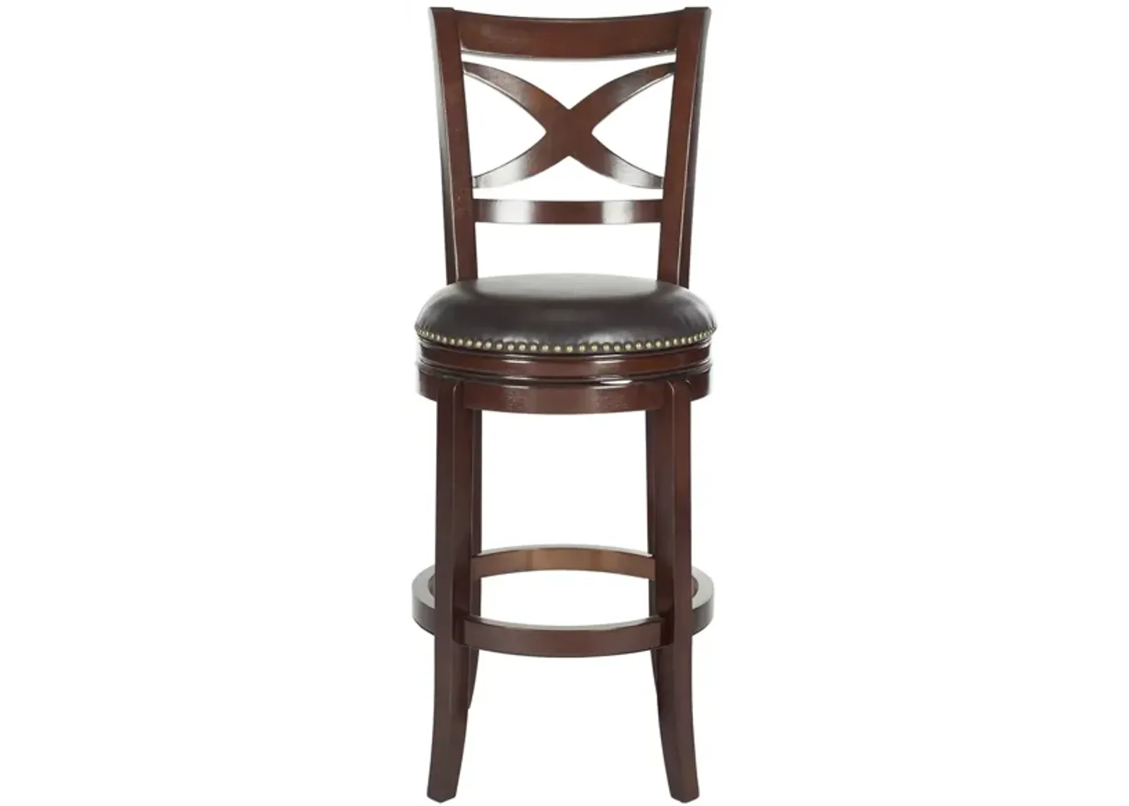 Kyre Swivel Bar Stool in Brown by Safavieh